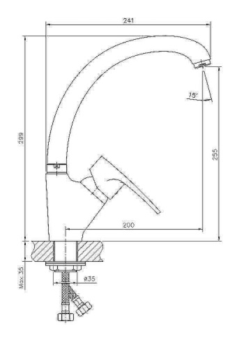 Cмеситель Haiba HB4165-2 на мойку хром - фото 2