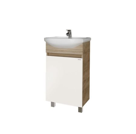 Тумба под раковину Grossman Поло 104501-1 40х30 напольная цвет белый/коричневый