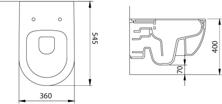 Чаша унитаза подвесная Allen Brau Priority 4.31001.31 цвет черный матовый без сиденья безободковая каскадный смыв