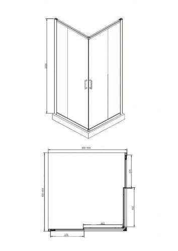 Душевой уголок Bravat Drop BS090.2200A 90х90 стекло прозрачное профиль хром без поддона - фото 3