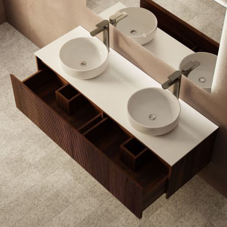 Тумба с раковиной ArtDecco Camilla (Камилла) ACM14W22D300 140х50 подвесная цвет коричневый