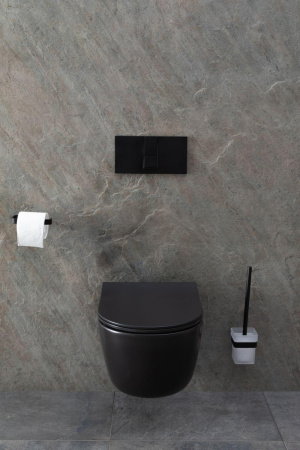 Чаша унитаза подвесная Allen Brau Priority 4.31002.31 цвет черный матовый без сиденья безободковая каскадный смыв