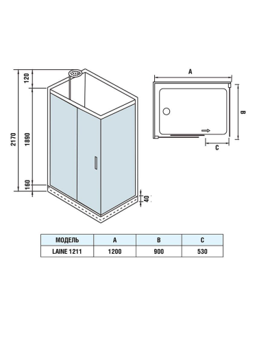 Душевая кабина WeltWasser WW500 LAINE 1211 (10000003274) 90х120 - фото 2