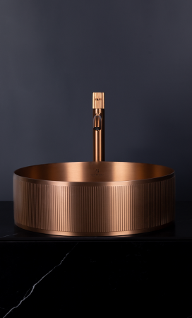 Раковина из нержавеющей стали AltroBagno Costoso AltroBagnoCostoso001007RaSp 40х40 накладная цвет медь