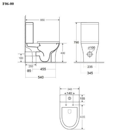 Унитаз напольный с бачком Bond Oval F06-00 белый с сиденьем безободковый душевой смыв