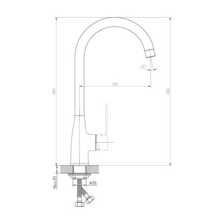 Смеситель для кухни Esko BD 519 на мойку хром
