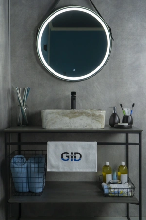 Раковина керамическая Gid Geométrico 54460 50х40 накладная цвет многоцветный 1 отверстие под смеситель