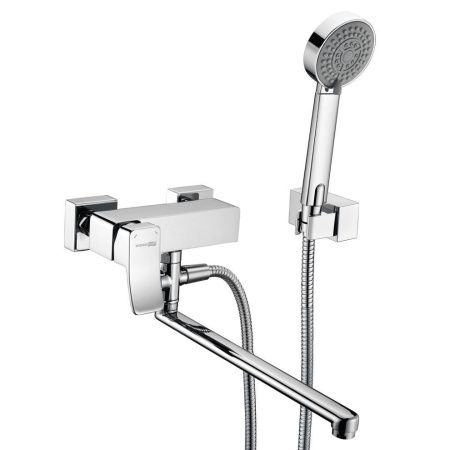 Смеситель для ванны и душа Wasserkraft Aller 1060 1062L настенный хром
