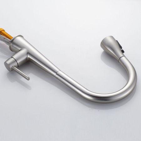 Смеситель для кухни Shevanik S363L на мойку сатин