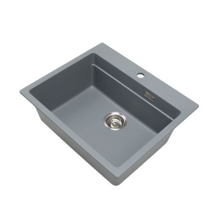 Кухонная мойка Grandex Aqua 500502 60х50 цвет серый поверхность матовая