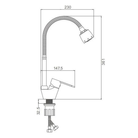Смеситель для кухни ProHanss P64.47 на мойку хром