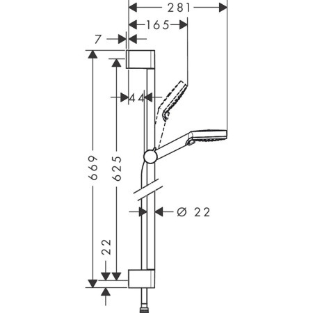 Душевой гарнитур Hansgrohe Crometta 26534400 настенный хром