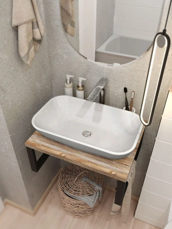 Столешница 1MarKa Grunge Loft Ц0000001583 60х50 накладная цвет серый