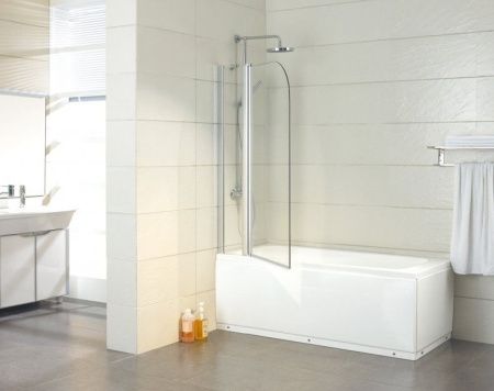 Душевая шторка на ванну Azario Merrit AZ-NF6221 1100 110х140 стекло прозрачное профиль серебро ориентация универсальная