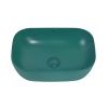 Раковина из сантехнического фаянса Abber RECHTECK AC2200MBG 50х30 накладная цвет зеленый без отверстий под смеситель