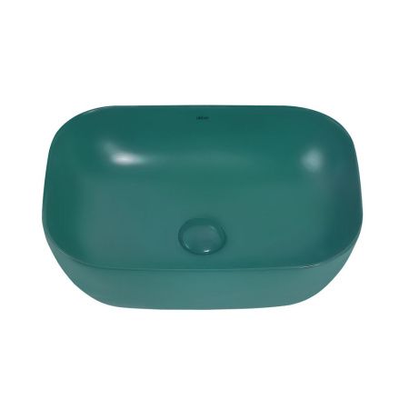 Раковина из сантехнического фаянса Abber RECHTECK AC2200MBG 50х30 накладная цвет зеленый без отверстий под смеситель