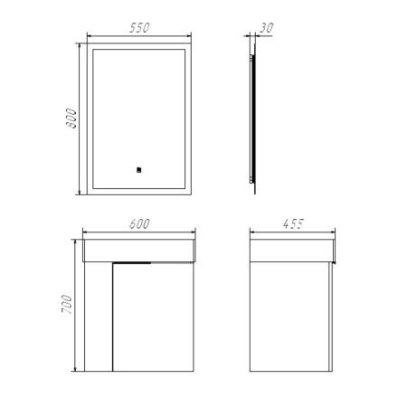 Тумба с раковиной Comforty Асти 00-00019191CF 60х50 подвесная цвет серый