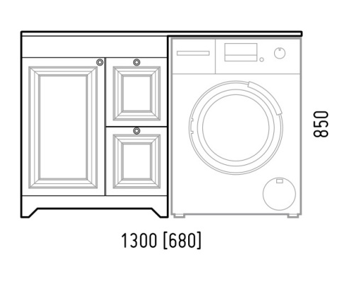 Тумба под раковину Corozo Леон SD-00000726 68х47х85 цвет белый - фото 2