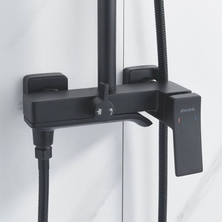 Душевая стойка Shevanik S4036H настенная цвет черный