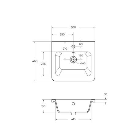 Раковина керамическая BelBagno Urban 12050-KL 50х50 накладная цвет белый 1 отверстие под смеситель