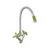Смеситель для кухни Fashun A43127-6 на мойку хром/зеленый