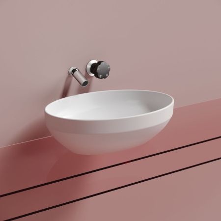 Раковина из сантехнического фарфора Ceramica Nova ELEMENT CN6056MW 50х40 накладная цвет белый без отверстий под смеситель