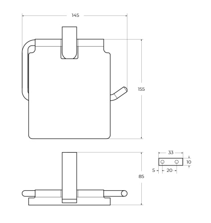 Бумагодержатель Cezares SLIDER SLIDER-PH-NOP