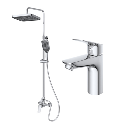 Комплект: стойка со смесителем BelBagno DUE DUE-DOCM/LVM-CRM настенный хром - фото 2