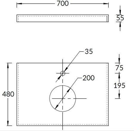 Столешница Kerama Marazzi CANALETTO CN70.DL501320R 70х50 накладная цвет серый