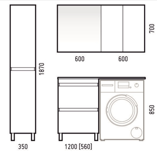 Шкаф-пенал Corozo Альтаир SD-00000503 35х29х187 цвет белый - фото 2