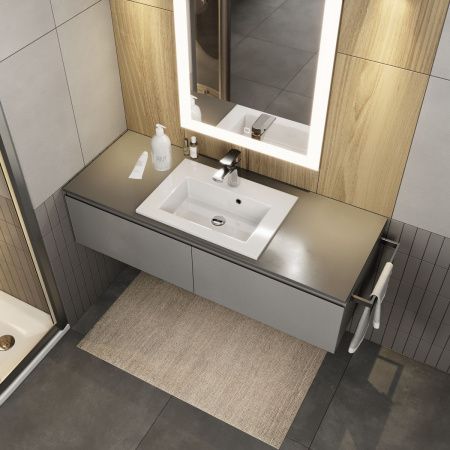 Раковина керамическая Uperwood Aurora RAurora50wg 50х40 полувстраиваемая цвет белый