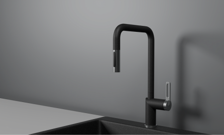 Смеситель для кухни Granula 8173, ЧЕРНЫЙ на мойку черный