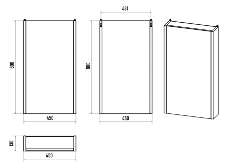Зеркало-шкаф Misty Ива П-Ива04045-01Л 50х80 подвесной цвет коричневый