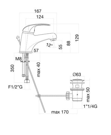 Смеситель Fiore 43CR2510 на раковину хром