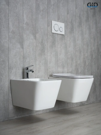 Унитаз подвесной Gid Cuadrado 61109Y белый с сиденьем микролифт безободковый