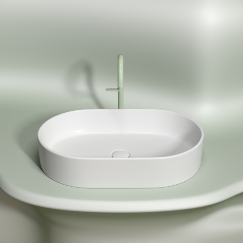 Раковина из сантехнического фарфора Ceramica Nova ELEMENT CN6048MW 61х39 накладная цвет белый матовый - фото 3