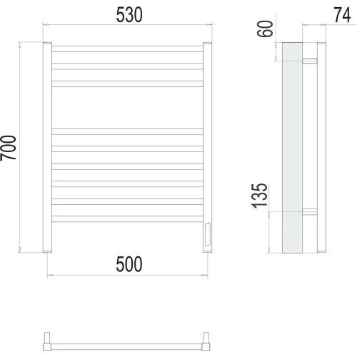 Полотенцесушитель Terminus 4670078526229 53х70 электрический хром - фото 3