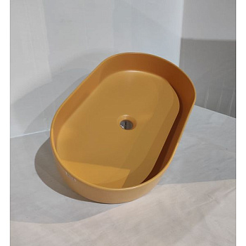 Раковина керамическая White Ceramic Blade W0527OC 60х36 накладная цвет оранжевый матовый