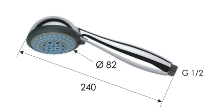 Душевая лейка Remer 315FOX цвет хром