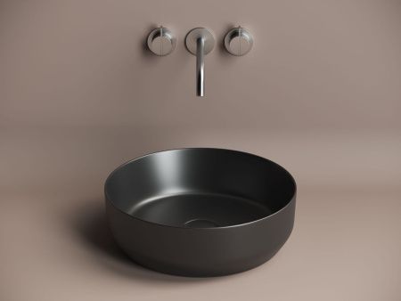 Раковина из сантехнического фарфора Ceramica Nova ELEMENT CN6022MB 40х40 накладная цвет черный без отверстий под смеситель