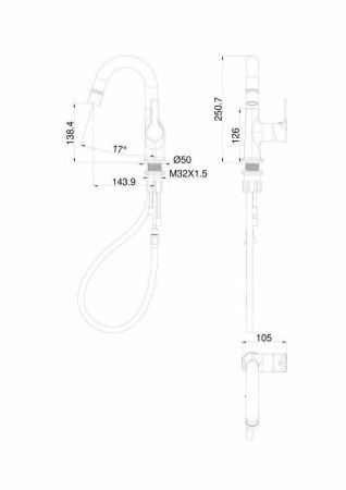 Смеситель Wonzon & Woghand WW-FE01L212-MW на раковину белый