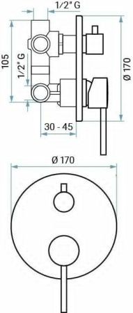 Смеситель Emmevi Piper 45029/NEO встраиваемый в стену черный