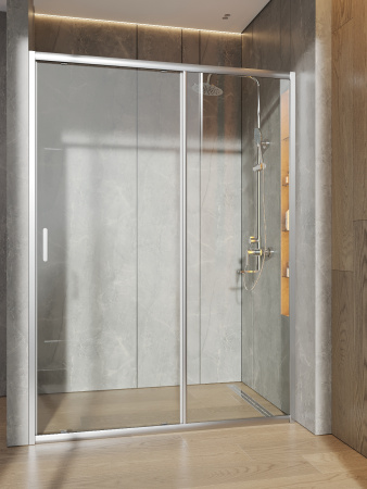 Душевая дверь Orange E02-140TCR 141х190 стекло прозрачное профиль хром глянцевый