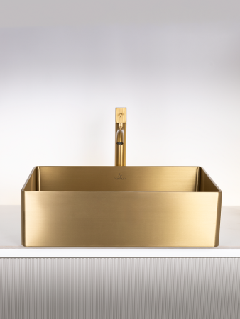 Раковина из нержавеющей стали AltroBagno Accordo AltroBagnoAccordo001009OrSp 50х40 накладная цвет золото