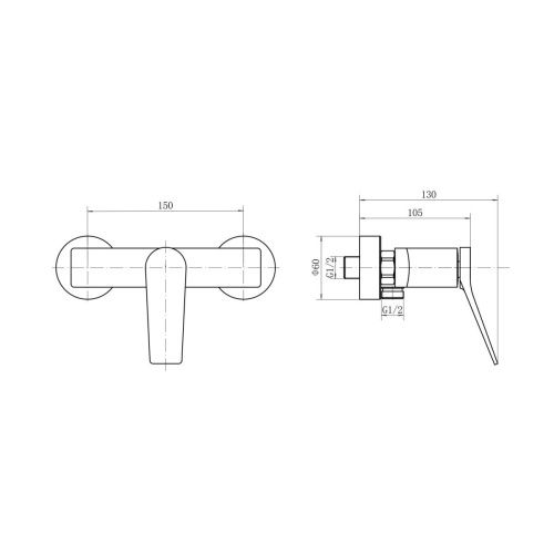 Смеситель для ванны и душа Fashun A2086 настенный хром - фото 3