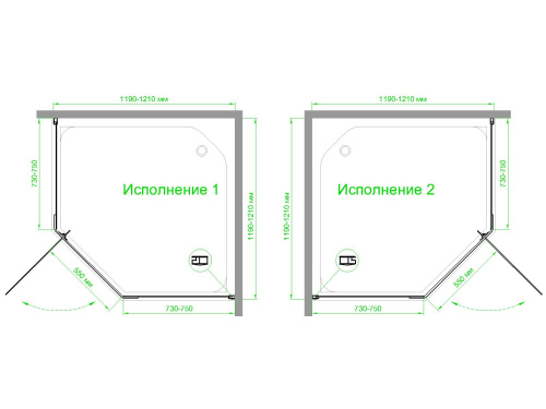 Душевой уголок Royal Bath TR RB120TR-T-BL 120х120 стекло прозрачное профиль черный без поддона - фото 4