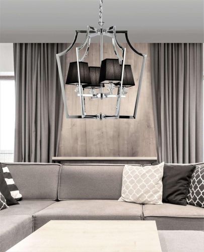 Люстра подвесная Lumina Deco Montero (Монтеро) LDP 1249-4 CHR+BK - фото 2