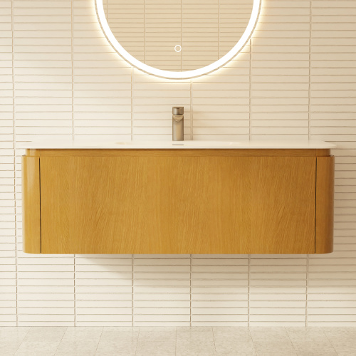 Тумба под раковину ArtDecco Coco (Коко) ACC12W14S000 120x45x40 подвесная цвет белый дуб - фото 4