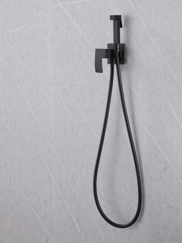 Гигиенический душ со смесителем ABBER Wasserfall AF8625B черный матовый - фото 3