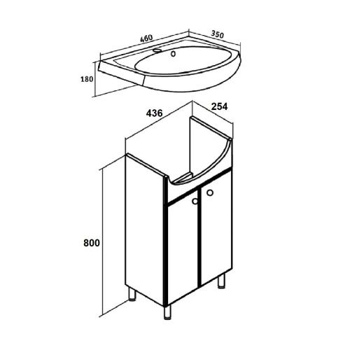 Тумба под раковину Runo Уют 00000000064 40х30 напольная цвет белый - фото 3